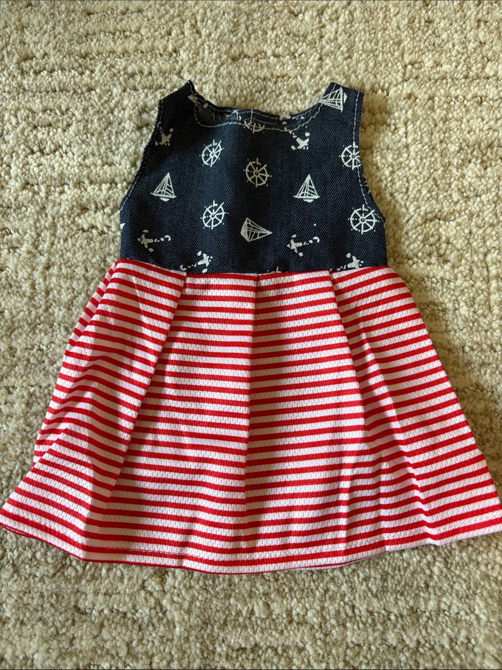 American Girl Doll Inspired Outfit – Nautical Summer Dress (New)